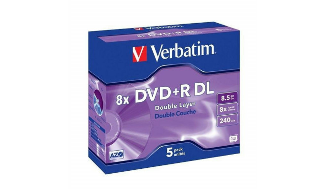 DVD-R Verbatim    8,5 GB 8x 5 pcs 5 Ühikut 8,5 GB 8x (5 Ühikut)