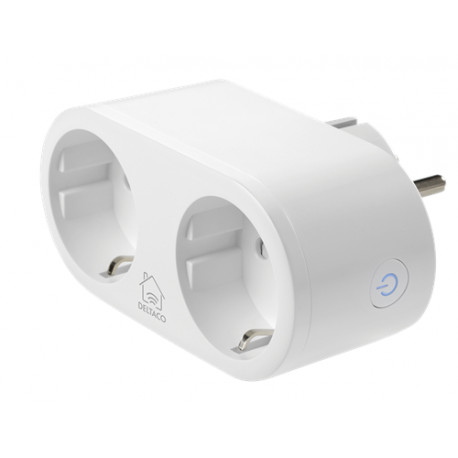 Deltaco smart plug Home WiFi 2.4GHz 2xCEE 7/3 13A timer SH-P02E, valge