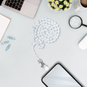 CRYSTAL DIAMOND pendant for the phone / cord length 74cm (37cm in the loop) / on neck - white