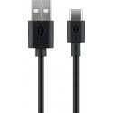 USB-C kaabel C - A 3.0m, USB 3.1 - USB 2.0, must, 480 Mbit/s