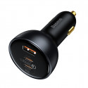 Baseus car charger QC 5 PD 160W 1x USB 2x USB-C black + cable USB-C - USB-C