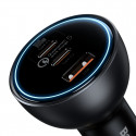 Baseus car charger QC 5 PD 160W 1x USB 2x USB-C black + cable USB-C - USB-C