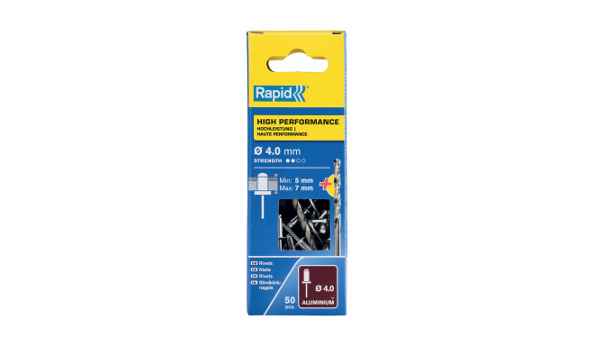 Needid Rapid 5001459 Puur Ø 4 x 10 mm Alumiinium (50 Ühikut)