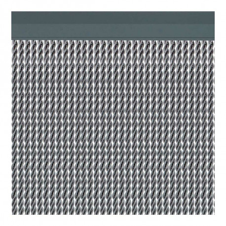 Kardin Acudam Manacor Uksed Hõbedane Välimus PVC Alumiinium 90 x 210 cm
