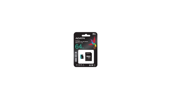 ADATA 64GB Micro SDXC UHS-I U3 V30S A2 + Adapter