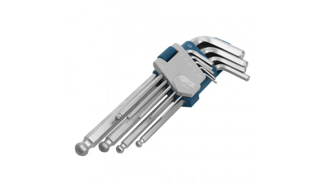 Allen Key Set Ferrestock 1,5 - 2 - 2,5 - 3 - 4 - 5 - 6 - 8 - 10 mm