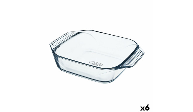 Serving Platter Pyrex Irresistible Squared Transparent Glass 6 Units 29,2 x 22,7 x 6,8 cm