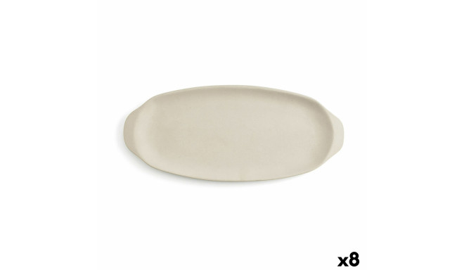 Snack tray Quid Mineral Gres Beige Ceramic 13 x 30,5 cm (8 Units)