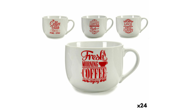 Чашка Coffee Porcelāns Sarkans Balts 500 ml 24 gb.