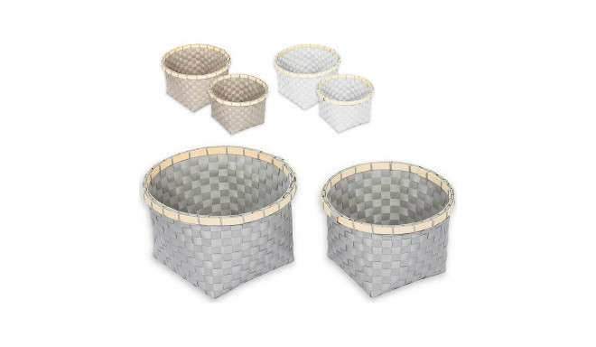 Basket set Confortime Plastic 2 Pieces 26 x 26 x 17 cm Circular