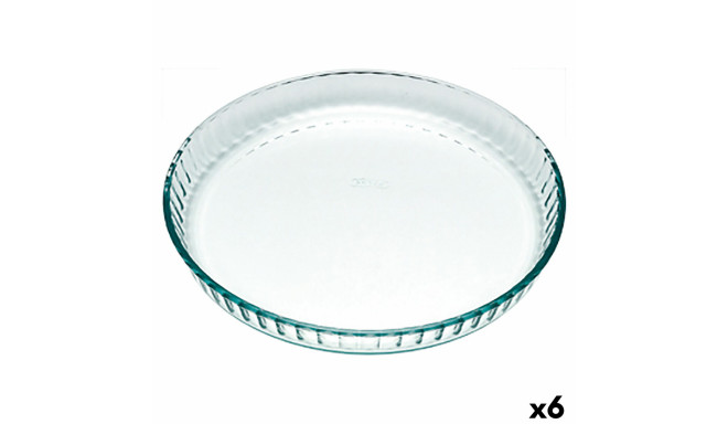 Cake Mould Pyrex Classic Vidrio Transparent Glass Flat Circular 25 x 25 x 4 cm 6 Units