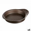 Oven Mould Pyrex Asimetria Circular Black Ø 26 cm (6 Units)