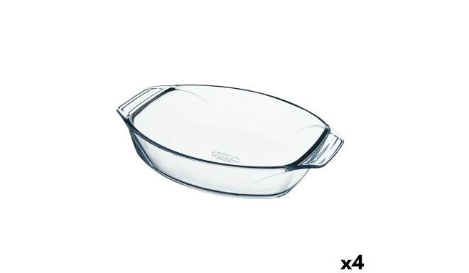 Oven Dish Pyrex Irresistible Transparent Glass Oval 39,5 x 27,5 x 7 cm (4 Units)