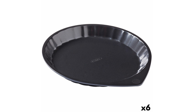 Cake Mould Pyrex Magic Black Metal Flat Circular Ø 30 cm 6 Units