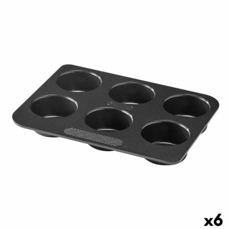 Muffinipann Pyrex Magic Must 24 x 18 x 3 cm (6 Ühikut)