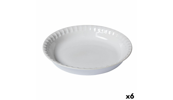 Koogivorm Pyrex Supreme Valge Keraamiline Ringjas 25,5 x 25,5 x 4 cm 6 Ühikut