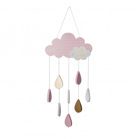 Cot Mobile Atmosphera Clouds Pink MDF Wood