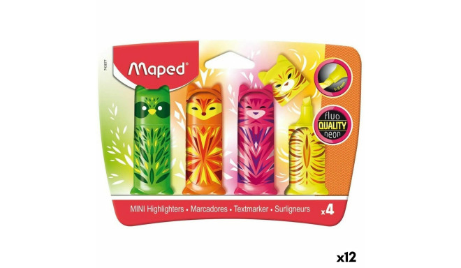 Fluorescent Marker Set Maped Multicolour 4 Pieces (12 Units)