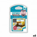 Soojusülekande lint Dymo 12 x 5,5 mm Must Valge (6 Ühikut)