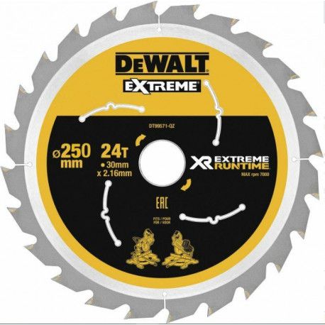 DEWALT ketassaag 250x30mmx60z