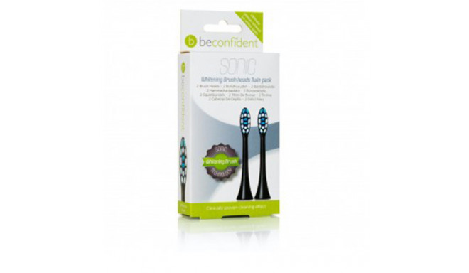 BECONFIDENT SONIC TOOTHBRUSH HEADS WHITENING BLACK lote 2 pz