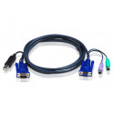 ATEN KVM cable CS-82A/84A/138A/88A, USB on PS/2, 2m