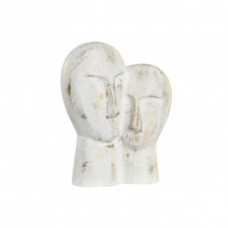 Dekoratiivkuju DKD Home Decor 23 x 10 x 30 cm Nägu Kuldne Alumiinium Valge