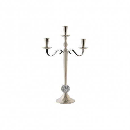 Kandelaaber DKD Home Decor 30 x 12 x 46 cm Hõbedane Alumiinium Kroomitud