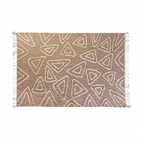 Carpet DKD Home Decor Pink Terracotta White Fringe Urban (160 x 230 x 1 cm)