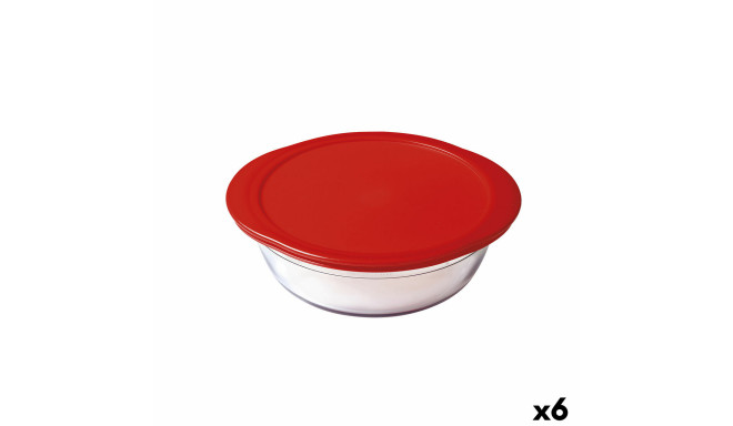 Apaļa Pusdienu Kastīte ar Vāku Ô Cuisine Cook&store Ocu Sarkans 2,3 L 27 x 24 x 8 cm Stikls Silikona