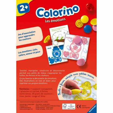 Hariv Beebimäng Ravensburger Colorino - Emotions Kollane Roosa (Prantsuse) (FR)