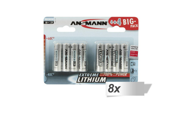 Ansmann patarei Extreme Lithium AA Mignon LR 6 Big Pack 4+4tk