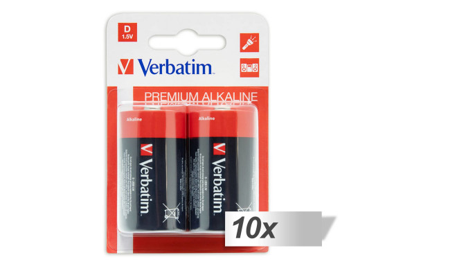 10x2 Verbatim Alkaline battery Mono D LR 20               49923