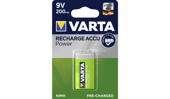 Varta rechargeable battery NiMh 200mAh 9V 10x1tk