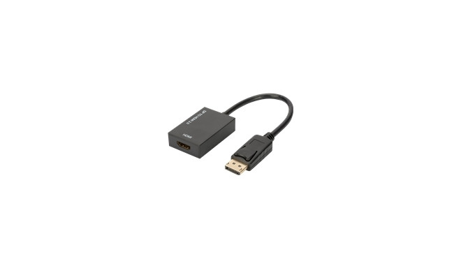 ASSMANN DisplayPort adapter cable DP - HDMI type A M/F 0.2m w/interlock HDMI Ver. 2.0 active CE gold