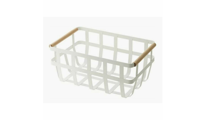 Universaalne korv DKD Home Decor Valge Naturaalne Metall Mänd 36 x 22 x 15,5 cm