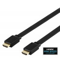 Flat High Speed HDMI cable DELTACO with Ethernet, 4K UHD, 3m, black / HDMI-1030F-K / 00100009