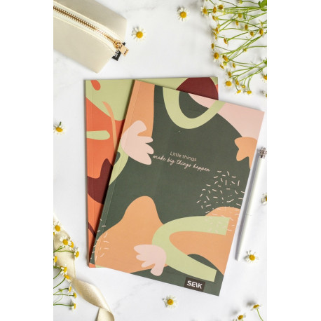 Kaustik A5 40 lehte 5x5ruut ja jooneline Little things&Big things (2tk)