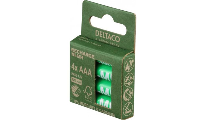 Deltaco ULT-NH1000AAA-4P household battery Rechargeable battery AAA Nickel-Metal Hydride (NiMH)