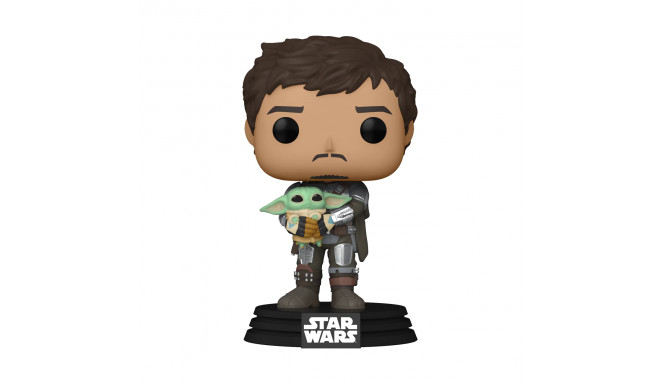 FUNKO POP! Vinila figūra: Star Wars: Mandalorian ar Grogu (Child), 12 cm