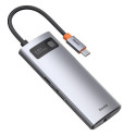 BASEUS HUB Metal Gleam Series 6-in-1 Multifunctional Type C Docking Station CAHUB-CV0G Gray