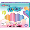 Plastiliin, 6 värv,i ümmargune, pastelne