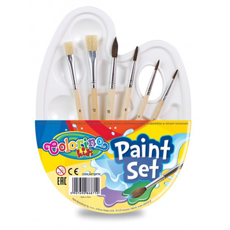 Pintslite komplekt 6tk komplektis+palett