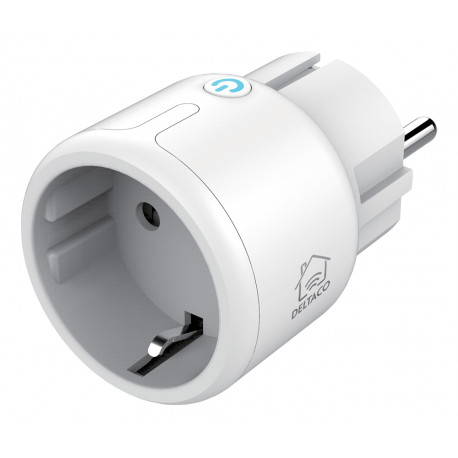 Deltaco smart plug SH-P01M Switch Smart Home LED WiFi 2.4GHz CEE 7/3 10A, white