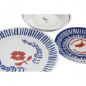 Pusdienas Aprīkojuma Komplekts DKD Home Decor Porcelāns Sarkans Zils Balts 27 x 27 x 3 cm 18 Daudzum