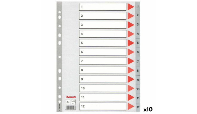 Atdalītāji Esselte Numurēts Pelēks A4 12 Loksnes (10 gb.)
