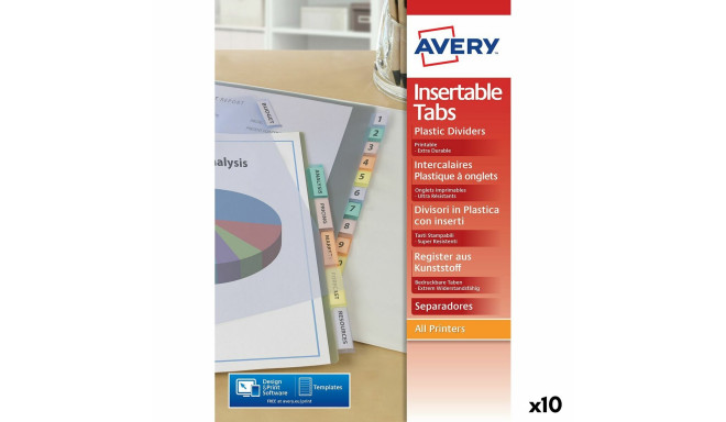 Seperators Avery Transparent A4 12 Sheets (10 Units)