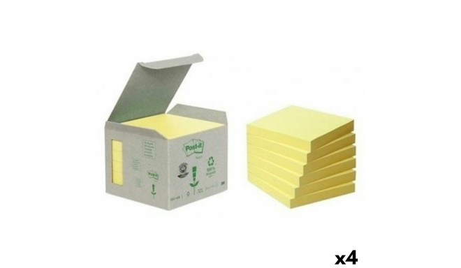Kleebitavate märkmepaberite komplekt Post-it Kollane 6 Tükid, osad 76 x 76 mm (4 Ühikut)