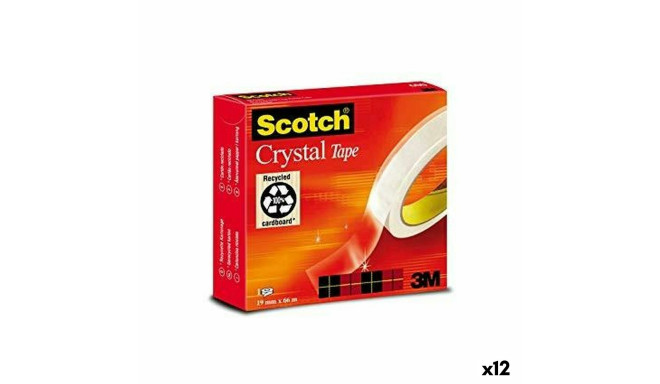 Adhesive Tape Scotch Crystal Transparent 19 mm x 66 m (12 Units)