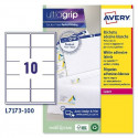 Printer Labels Avery L7173 99,1 x 57 mm White 100 Sheets (5 Units) Printer Labels Avery L7173 99,1 x 57 mm White 100 Sheets (5 Units)